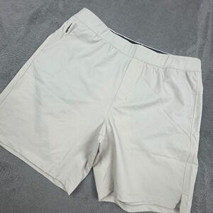 Public Rec All Day Every Day Shorts Mens 38 Stone Beige Excellent 7in Inseam Zip